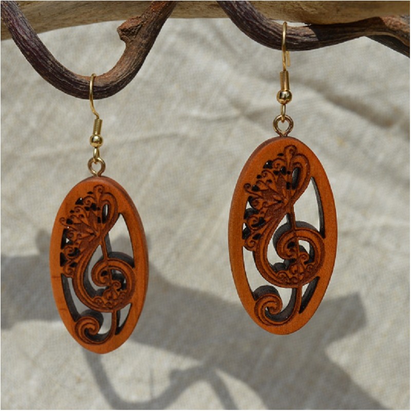 Boucles d'oreilles Clé de Sol Florale